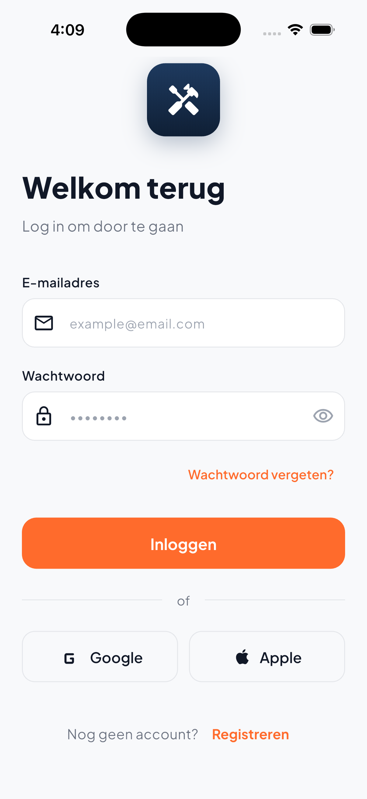 تطبيق Fixy للعملاء (شاشة)